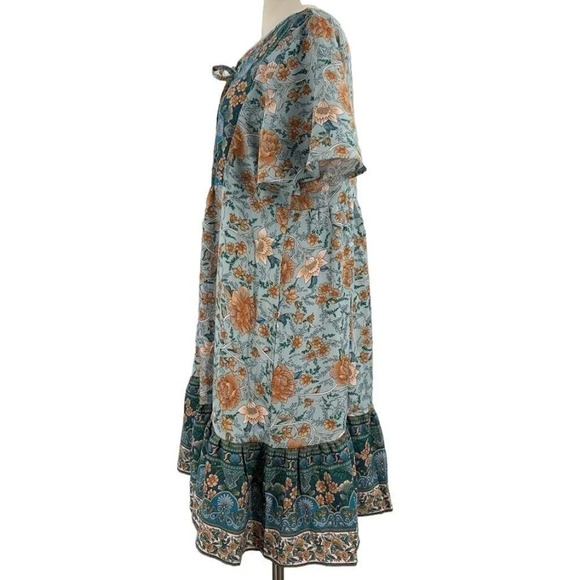 Kara and Kate Women's Floral Button Front Short Sleeve Dress Size L NWT - Picture 2 of 12